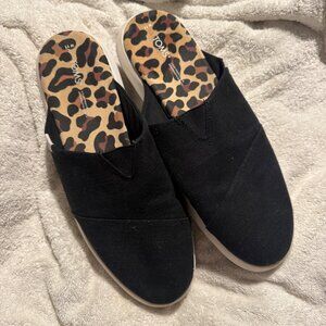 TOMS Womens Alpargata Mallow Mule Black Heritage Canvas Ladies sz 11VGC black le